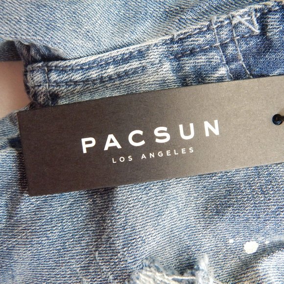Jean Shorts Mens 28 PacSun Cut Off Distressed Denim Blue - Picture 4 of 10